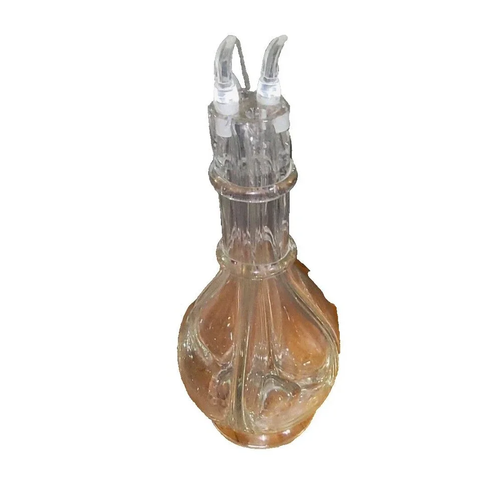 Vintage Hand Blown Glass 4-Chamber Decanter Cruet Liqueurs Made n FRANCE 60s 70s
